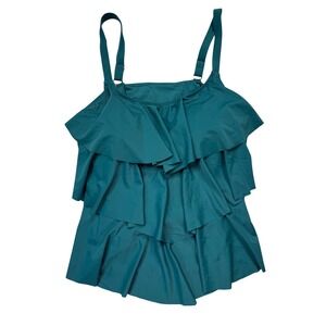 Septangle Tankini‎ Top Womens 20 Teal New Ruffle Tiered Swimwear SH21028